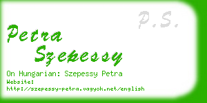 petra szepessy business card